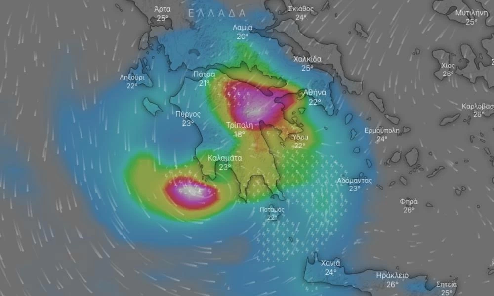 Ο Ιανός τις επόμενες ώρες πλησιάζει την Αττική